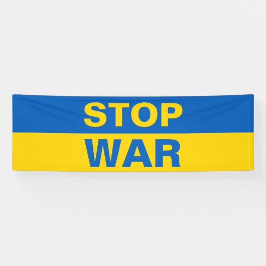 Stoppt den Krieg Ukraine ukrainisches Banner (Horizontal)