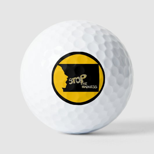 Stoppt den Madness Golf Ball (Vorderseite)