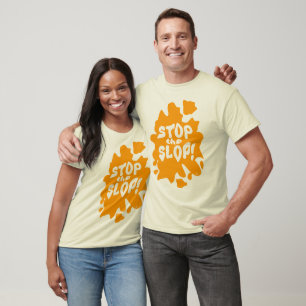 Stoppt den Schlamassel Anti-AI-Design-Erklärung T-Shirt