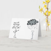 Stoppt den schlechten Regen Karte (Gelbe Blume)