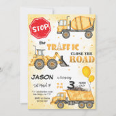 Stoppt den Straßenbau am Geburtstag Einladung (Vorderseite)