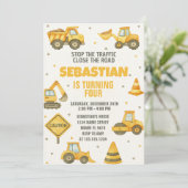 Stoppt den Verkehr! Baugewerbe Einladung (Stehend Vorderseite)