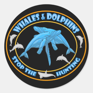 Stoppt den Walfang Runder Aufkleber