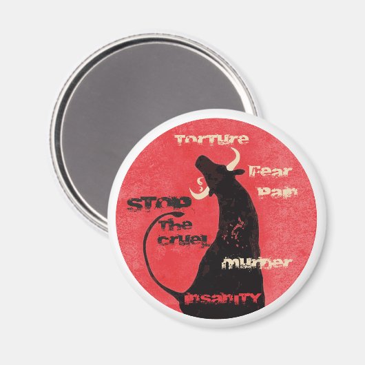 Stoppt die Bullfights - Magnet (Vorderseite/Rückseite)