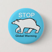 Stoppt die Erderwärmung - Polar BEAR - Arktis - Ei Button (Vorderseite)