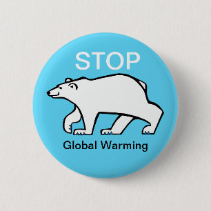 Stoppt die Erderwärmung - Polar BEAR - Arktis - Ei Button