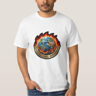Stoppt die Erderwärmung Weinende Erde Flamme Umwel T-Shirt
