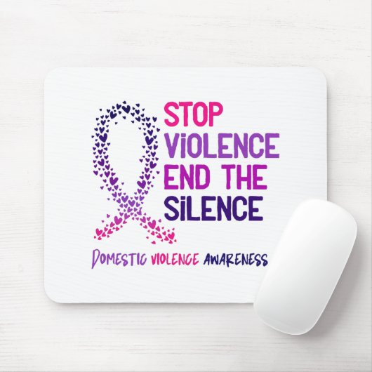 Stoppt die Gewalt und die stille häusliche Gewalt Mousepad (Mit Mouse)