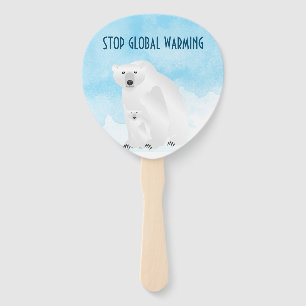 Stoppt die Globale Erwärmung Eisbär und Jungtier Fächer