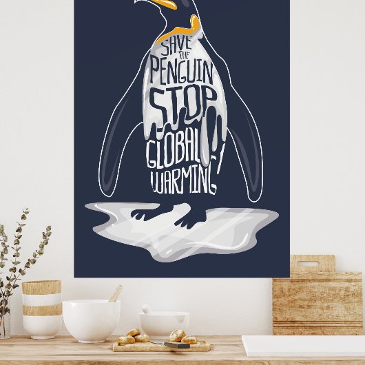 Stoppt die globale Erwärmung Rette die Meerestiere Poster (Küche)