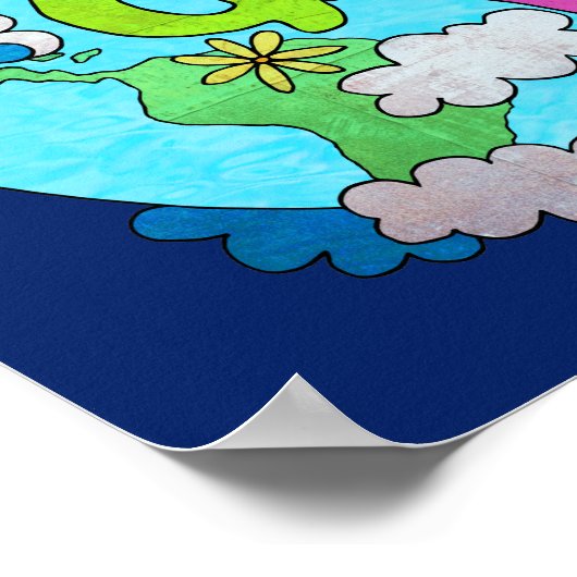 Stoppt die globale Erwärmung - strukturiert | Squa Poster (Ecke)