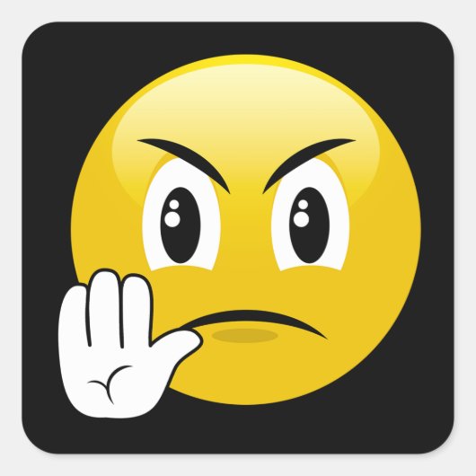 Stoppt die Hände Emoji Quadratischer Aufkleber (Vorderseite)