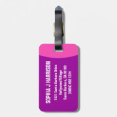Stoppt die Hände von lila rosa Mädchen Namen Gepäc Gepäckanhänger (Rückseite vertikal)