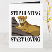 Stoppt die Jagd beginnt Lioness Gruß zu lieben Karte (Gelbe Blume)