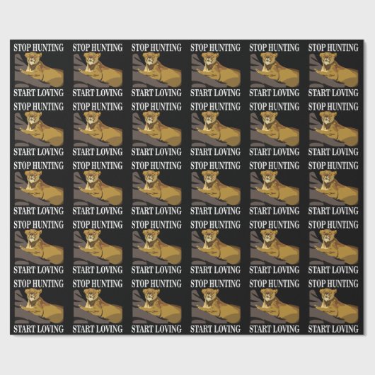 Stoppt die Jagd beginnt Lioness zu lieben Geschenkpapier (Flach)