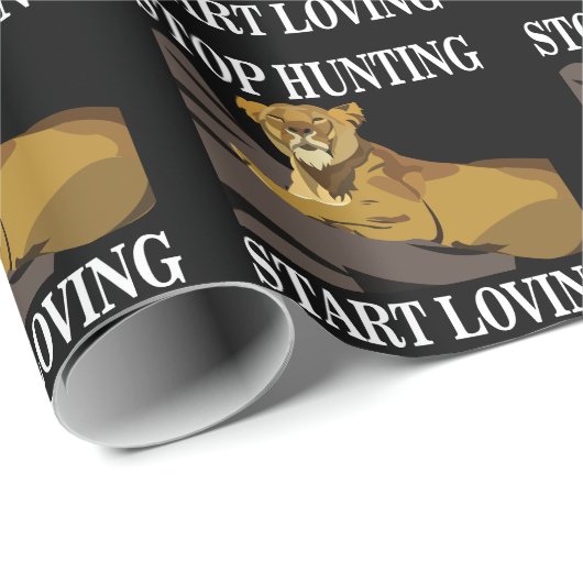 Stoppt die Jagd beginnt Lioness zu lieben Geschenkpapier (Rolleneckpunkt)