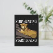 Stoppt die Jagd beginnt Lioness zu lieben Postkarte (Stehend Vorderseite)