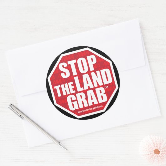 Stoppt die Landgrab Runder Aufkleber (Umschlag)