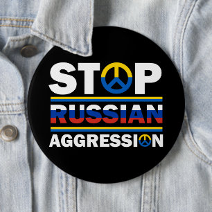 Stoppt die russische Aggression/Ukraine Button