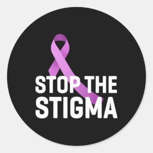 Stoppt die Stigma End Addiction Lila Ribbon Awaren Runder Aufkleber