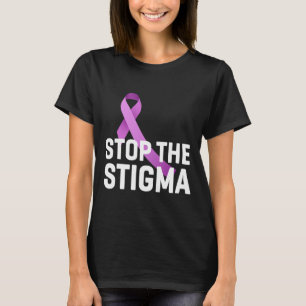 Stoppt die Stigma End Addiction Lila Ribbon Awaren T-Shirt