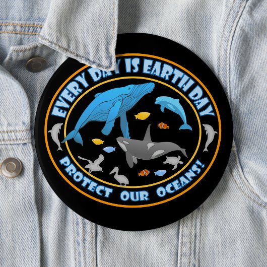 Stoppt die Waljagd Button (Beispiel)