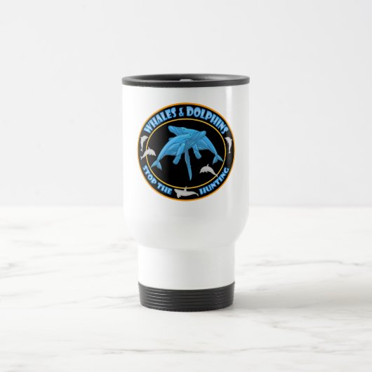 Stoppt die Waljagd Reisebecher (Mittel)