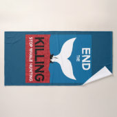 Stoppt die Waljagd | Verbot des Schutzes der Meere Badehandtuch (Badehandtuch)