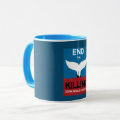 Stoppt die Waljagd | Verbot des Schutzes der Meere Tasse (Vorderseite Links)