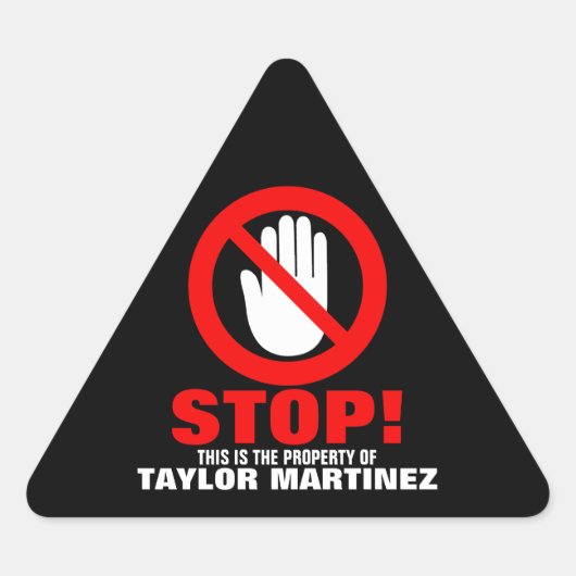 Stoppt die Warnfunktion für den roten schwarzen in Dreieckiger Aufkleber (Vorderseite)