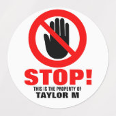 Stoppt die Warnfunktion für den roten schwarzen in Etiketten (Design 2)