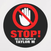 Stoppt die Warnfunktion für den roten schwarzen in Etiketten (Design 1)