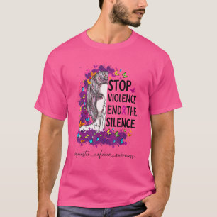 Stoppt Gewalt Ende Stille häusliche Gewalt Awaren T-Shirt