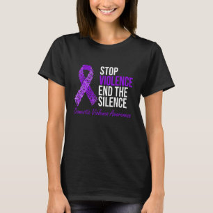 Stoppt Gewalt Ende Stille Lila häusliche Gewalt T-Shirt
