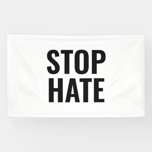 Stoppt Hass, Schwarz-weiß Banner (Horizontal)