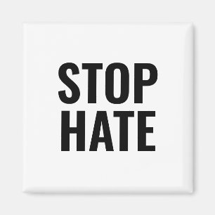Stoppt Hass, Schwarz-weiß minimalistisch Magnet