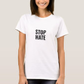 Stoppt Hass, Schwarz-weiß minimalistisch T-Shirt (Vorderseite)
