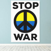 Stoppt Kriegsflagge Ukraine Canvas Print Leinwanddruck (Insitu (Holzboden))