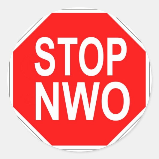 Stoppt NWO Aufkleber (Vorderseite)