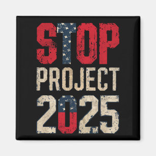 Stoppt Projekt 2025 Trump Biden Vintage Magnet