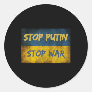 Stoppt Putin den Krieg I mit der Ukraine Runder Aufkleber