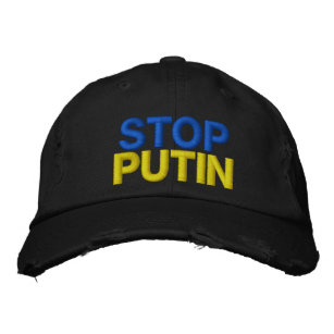 Stoppt Putin den Krieg in der Ukraine - ukrainisch Bestickte Baseballkappe
