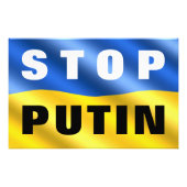 Stoppt Putin den Krieg in der Ukraine - ukrainisch Fotodruck (Vorne)