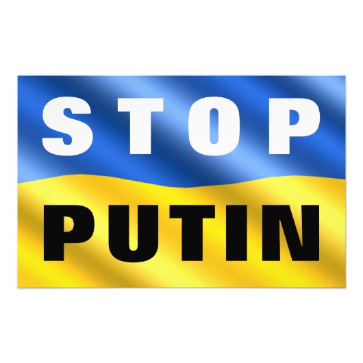 Stoppt Putin den Krieg in der Ukraine - ukrainisch Fotodruck (Vorne)