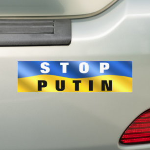 Stoppt Putin den Krieg Sticker ukrainische Flagge  Autoaufkleber