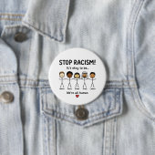 Stoppt Rassismus, wir sind alle Menschen Button (Beispiel)