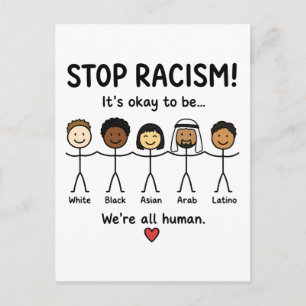Stoppt Rassismus, wir sind alle Menschen Postkarte