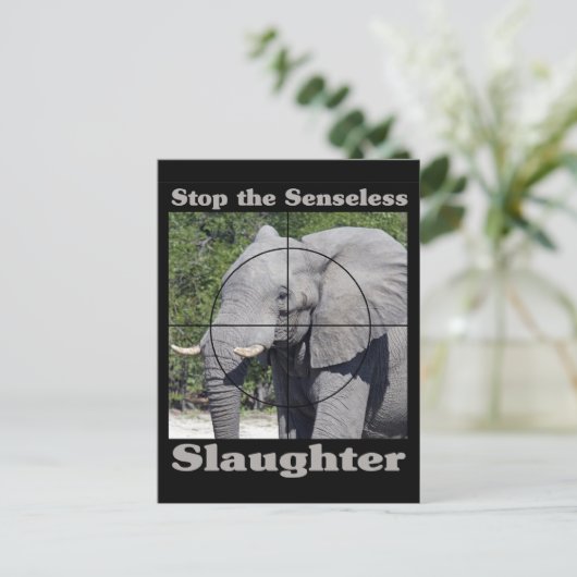 Stoppt Schlachthelfer Postkarte (Stehend Vorderseite)