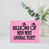 Stoppt Tierversuche mit lustigem Slogan Postkarte (Stehend Vorderseite)