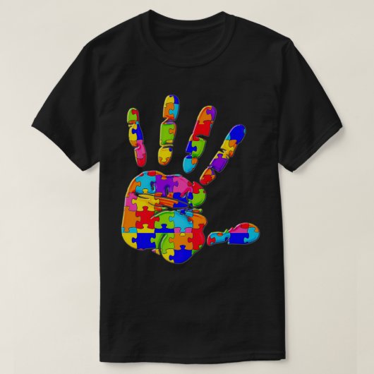Stoppt Ungerechtigkeit Rassismus Jigsaw Autism Puz T-Shirt (Design vorne)
